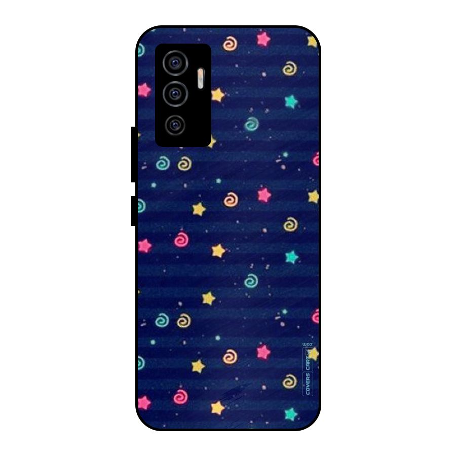 Cute Stars Design Metal Back Case for Vivo V23e