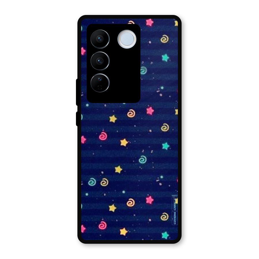 Cute Stars Design Metal Back Case for Vivo V27