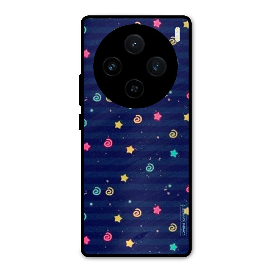 Cute Stars Design Metal Back Case for Vivo X100