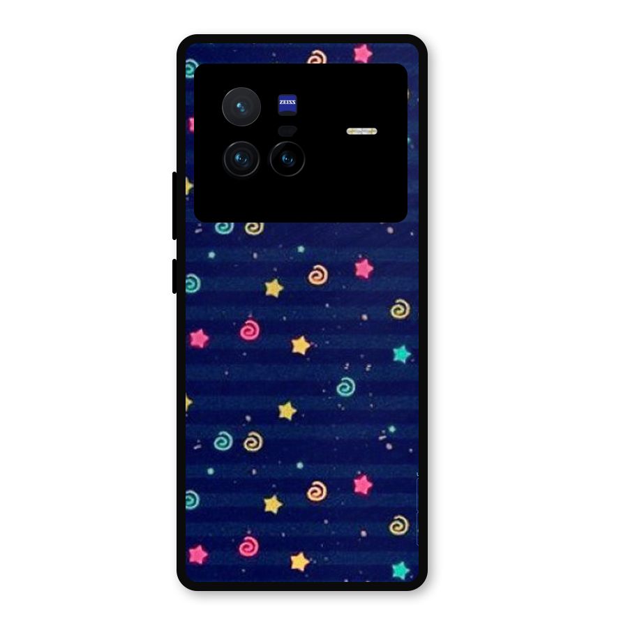 Cute Stars Design Metal Back Case for Vivo X80