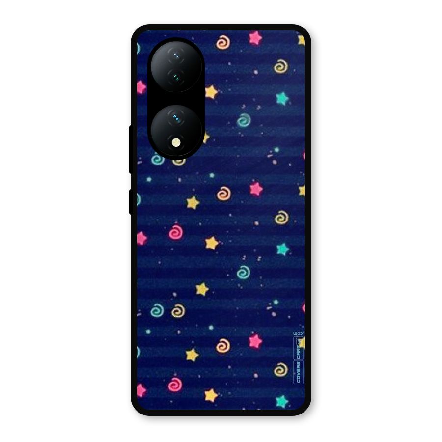 Cute Stars Design Metal Back Case for Vivo Y100a