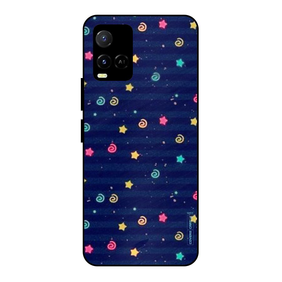 Cute Stars Design Metal Back Case for Vivo Y21T