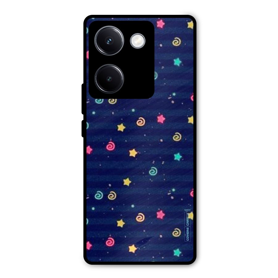 Cute Stars Design Metal Back Case for Vivo Y300 Plus