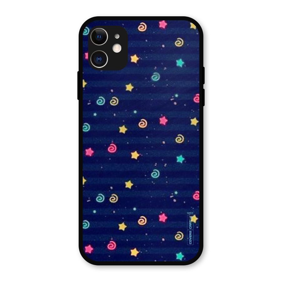 Cute Stars Design Metal Back Case for iPhone 11
