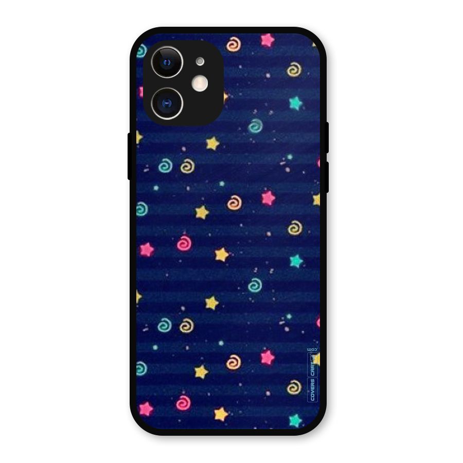 Cute Stars Design Metal Back Case for iPhone 12