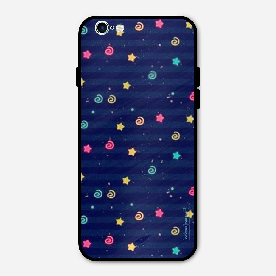 Cute Stars Design Metal Back Case for iPhone 6 6s