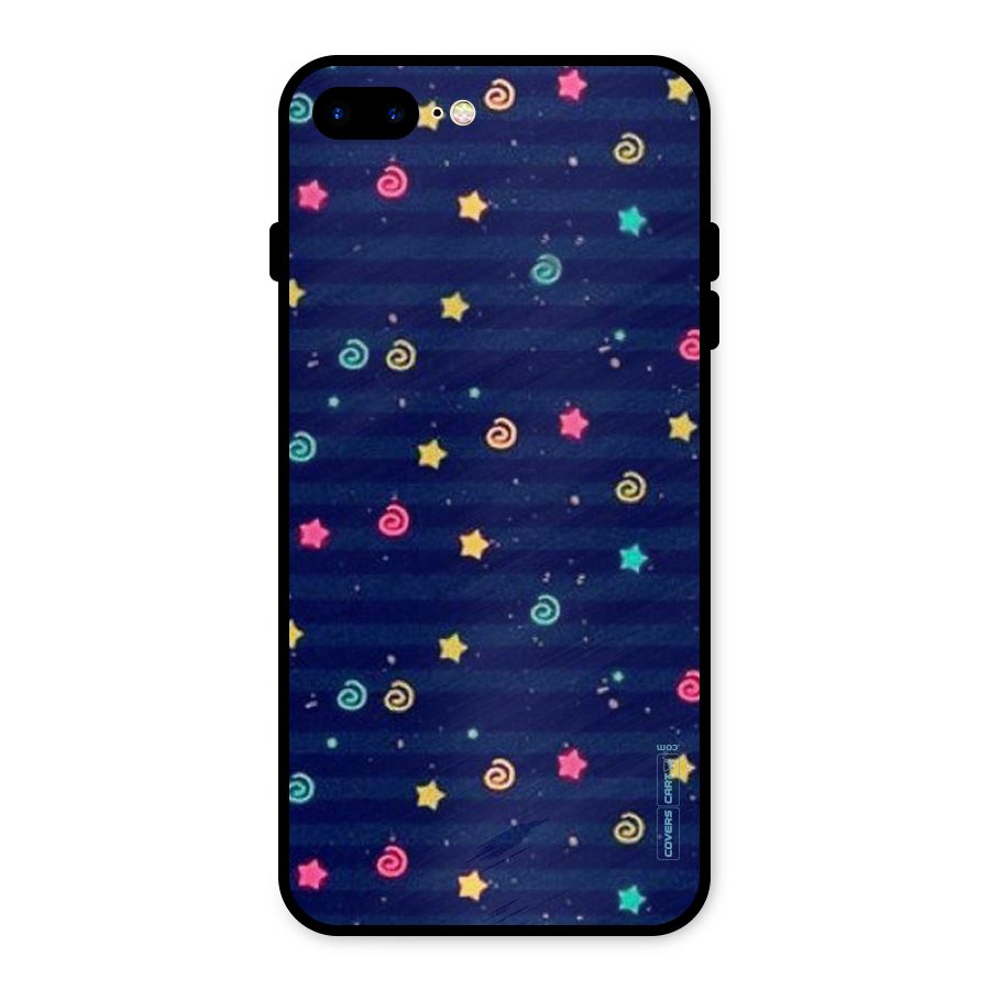 Cute Stars Design Metal Back Case for iPhone 8 Plus
