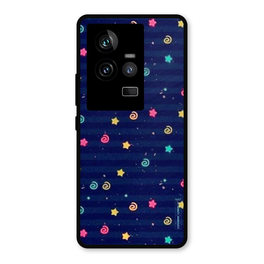 Cute Stars Design Metal Back Case for iQOO 11 5G