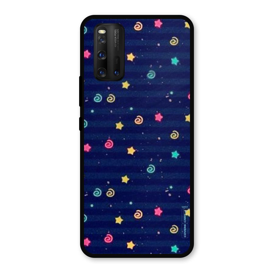 Cute Stars Design Metal Back Case for iQOO 3