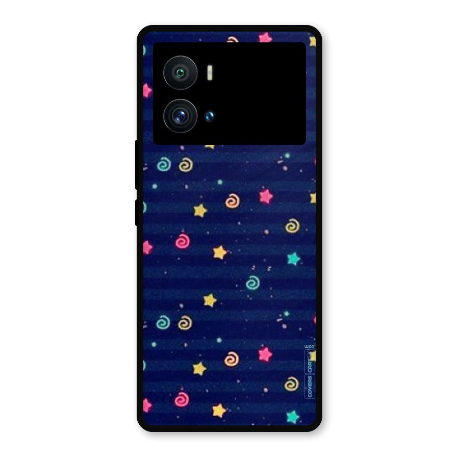 Cute Stars Design Metal Back Case for iQOO 9 Pro