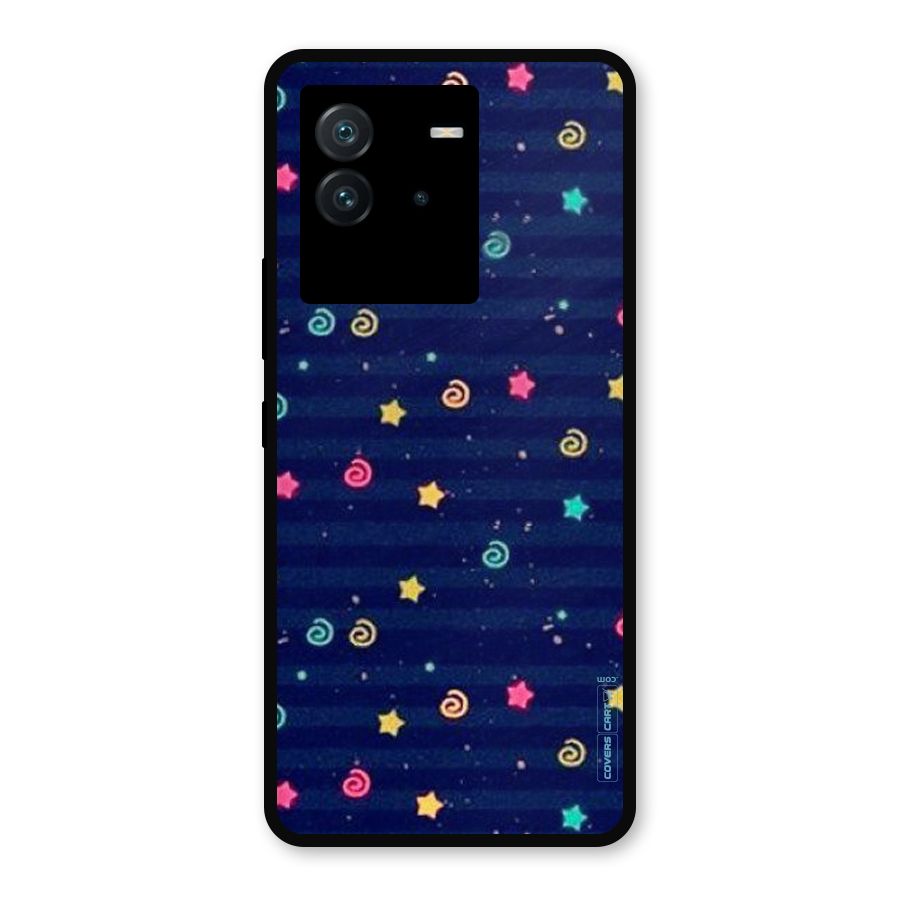 Cute Stars Design Metal Back Case for iQOO Neo 6 5G