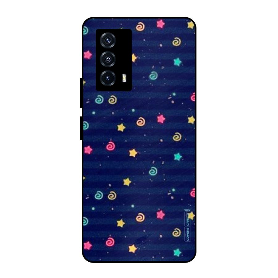 Cute Stars Design Metal Back Case for iQOO Z5
