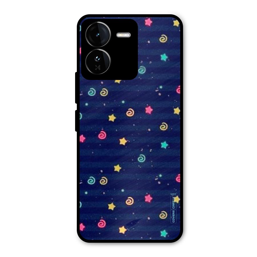 Cute Stars Design Metal Back Case for iQOO Z9