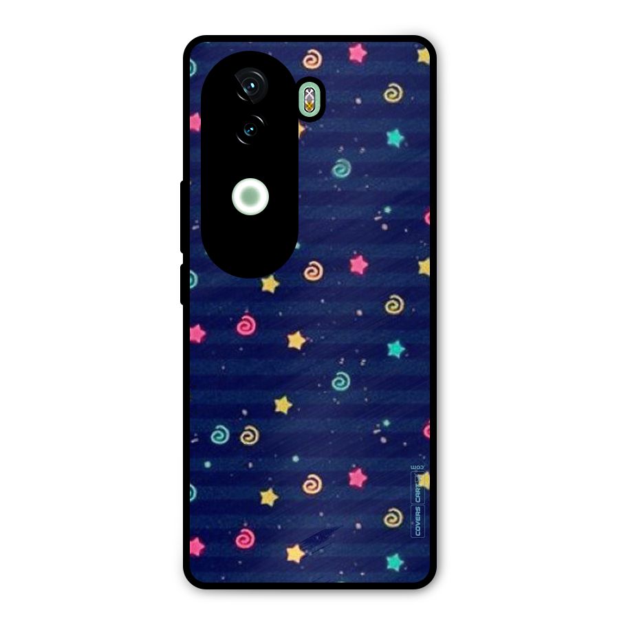 Cute Stars Design Metal Back Case for iQOO Z9s