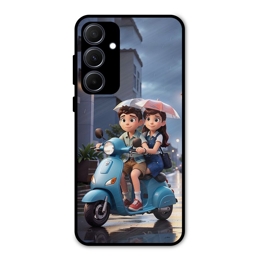 Cute Teen Scooter Metal Back Case for Galaxy A35