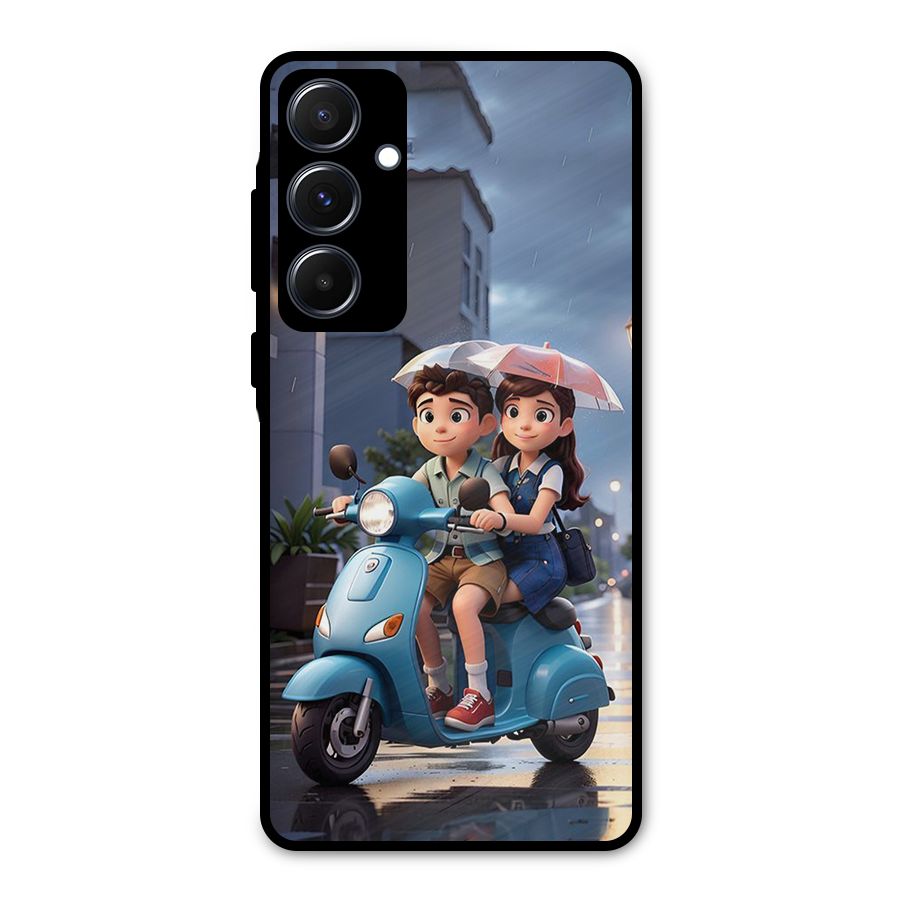 Cute Teen Scooter Metal Back Case for Galaxy A55