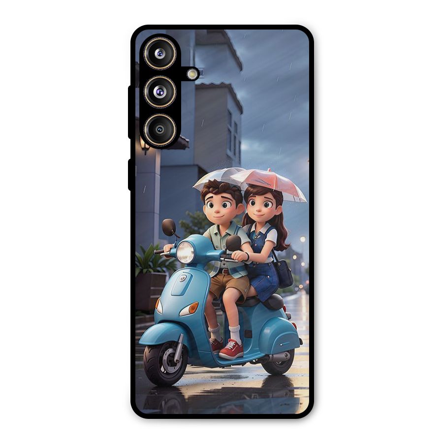 Cute Teen Scooter Metal Back Case for Galaxy F55