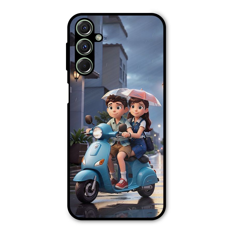 Cute Teen Scooter Metal Back Case for Galaxy M34