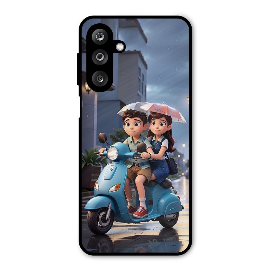 Cute Teen Scooter Metal Back Case for Galaxy M36