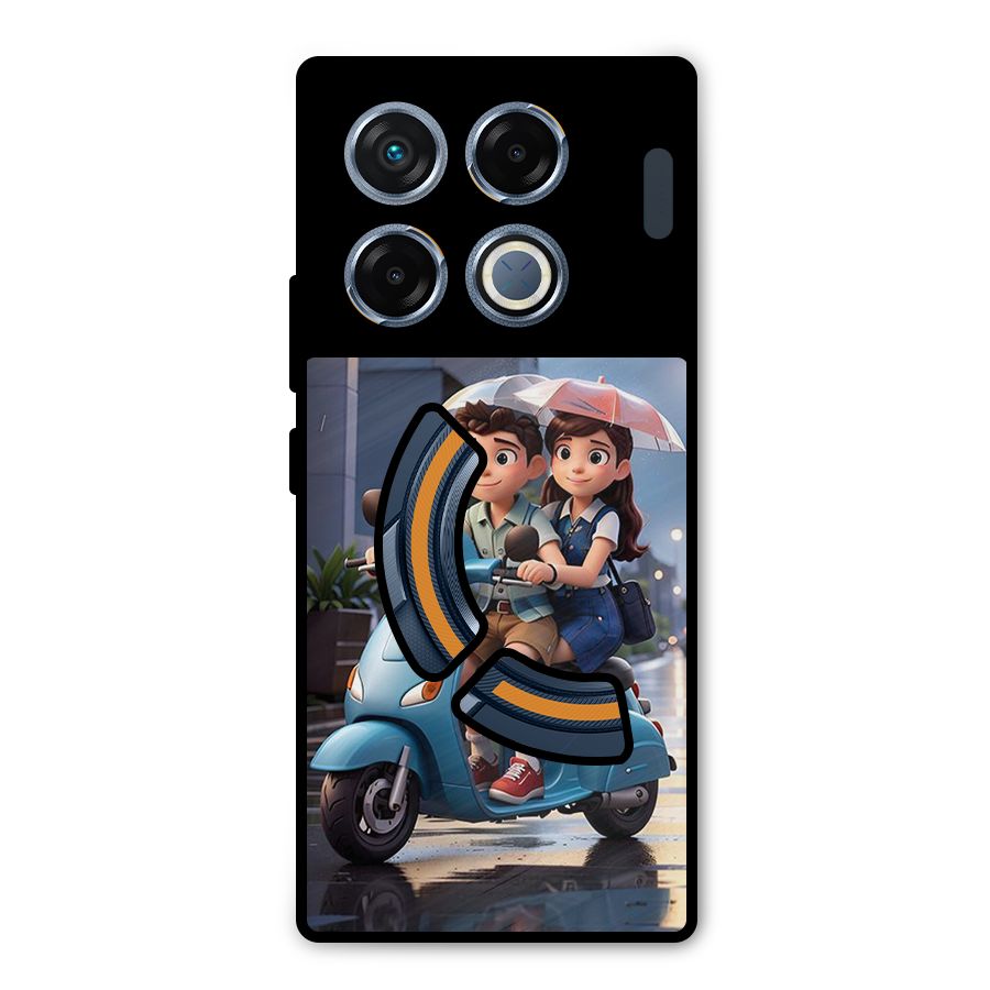 Cute Teen Scooter Metal Back Case for Infinix GT 20 Pro