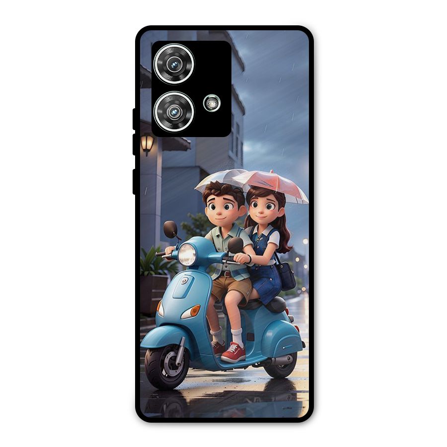 Cute Teen Scooter Metal Back Case for Motorola Edge 40 Neo