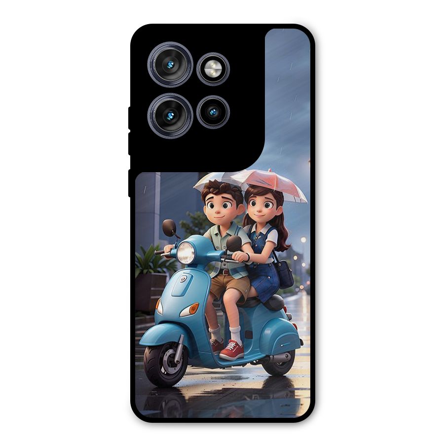 Cute Teen Scooter Metal Back Case for Motorola Edge 50 Neo