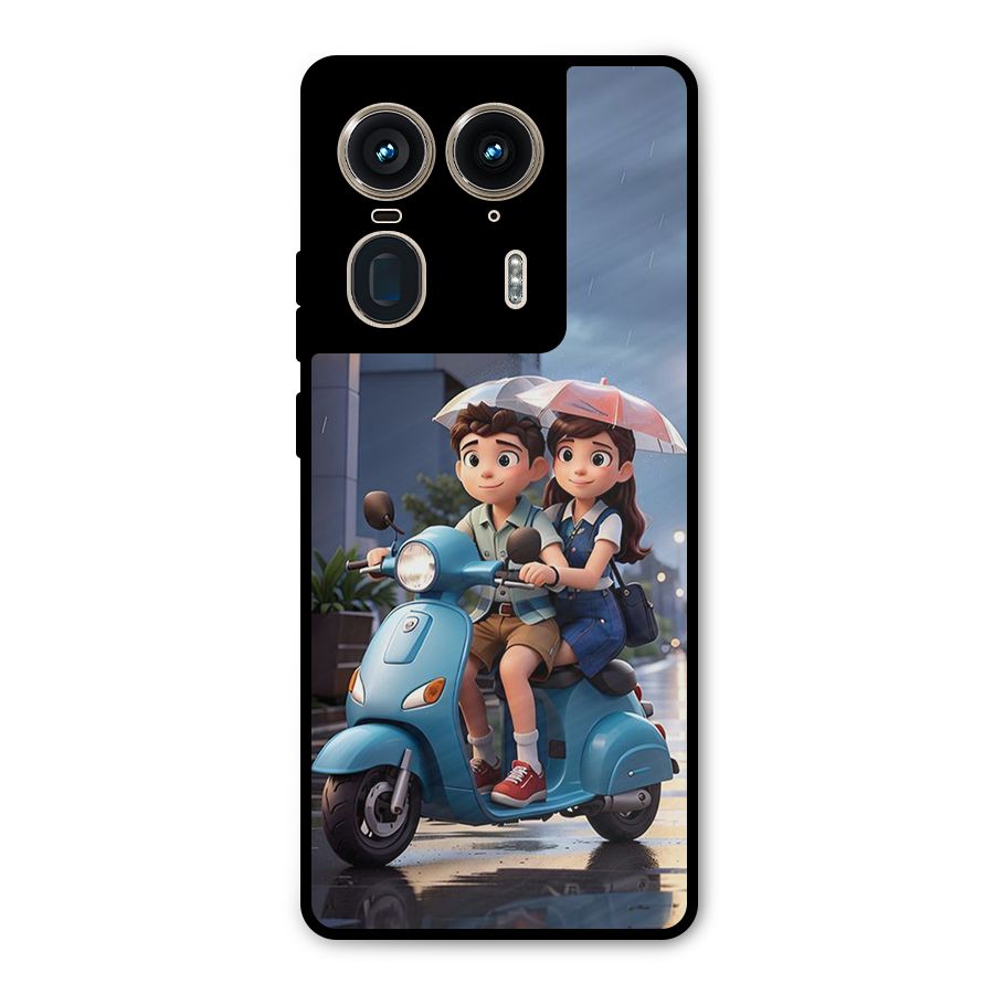 Cute Teen Scooter Metal Back Case for Motorola Edge 50 Ultra