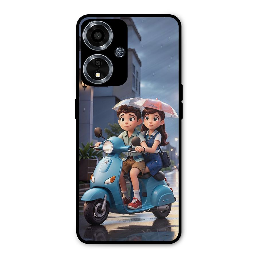 Cute Teen Scooter Metal Back Case for Oppo A59