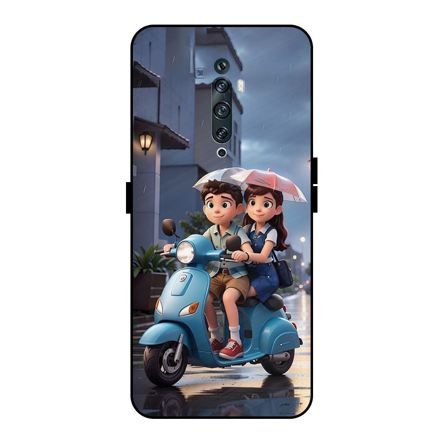 Cute Teen Scooter Metal Back Case for Oppo Reno2 Z