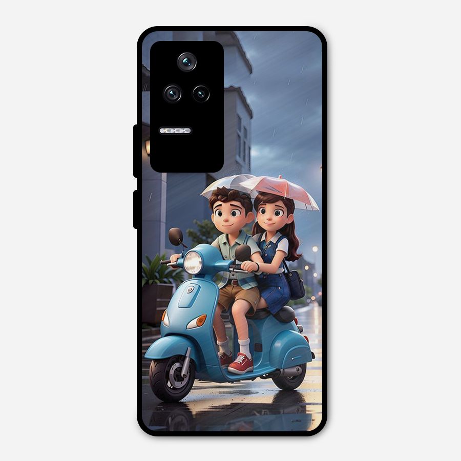 Cute Teen Scooter Metal Back Case for Poco F4 5G