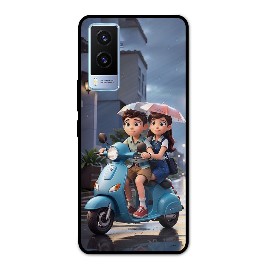 Cute Teen Scooter Metal Back Case for Vivo V21e 5G