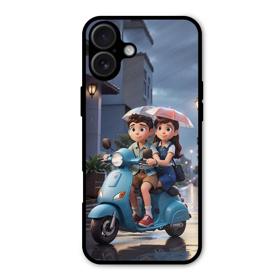 Cute Teen Scooter Metal Back Case for iPhone 16 Plus