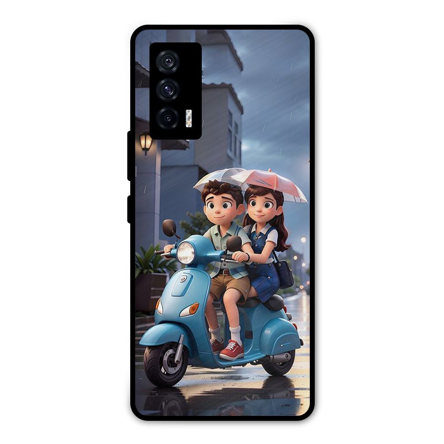 Cute Teen Scooter Metal Back Case for iQOO 7 5G