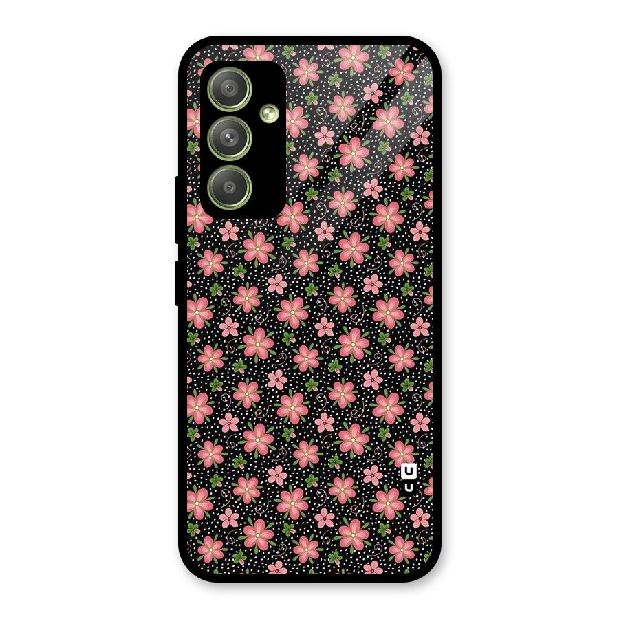 Cute Tiny Flowers Glass Back Case for Galaxy A54
