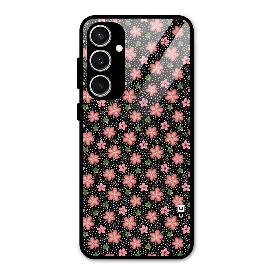 Cute Tiny Flowers Glass Back Case for Galaxy S23 FE