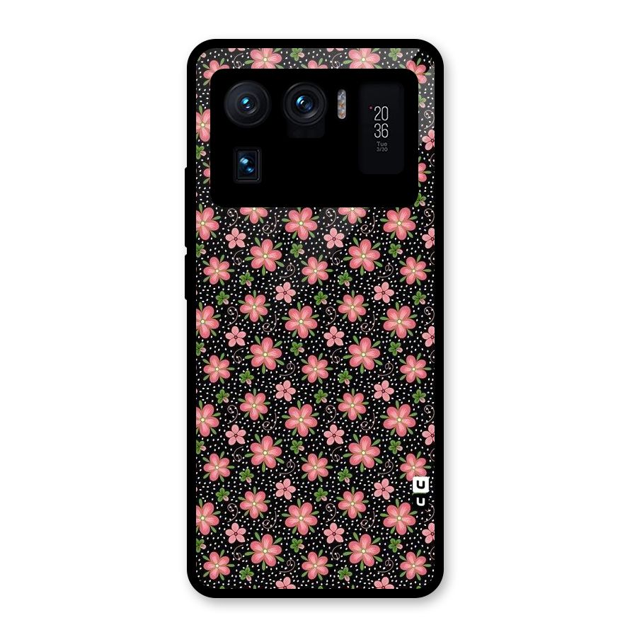 Cute Tiny Flowers Glass Back Case for Mi 11 Ultra
