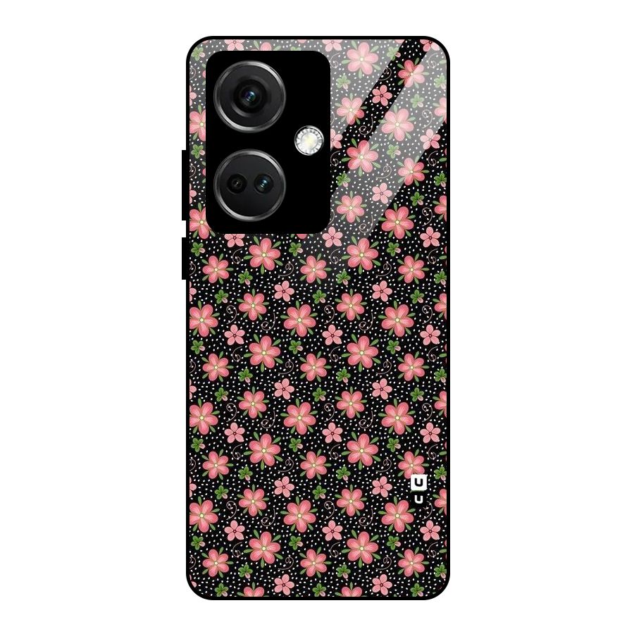Cute Tiny Flowers Glass Back Case for OnePlus Nord CE 3 5G