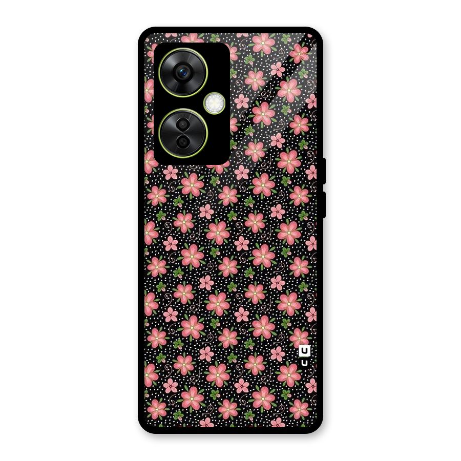 Cute Tiny Flowers Glass Back Case for OnePlus Nord CE 3 Lite