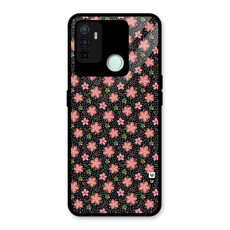 Cute Tiny Flowers Glass Back Case for Oppo A53