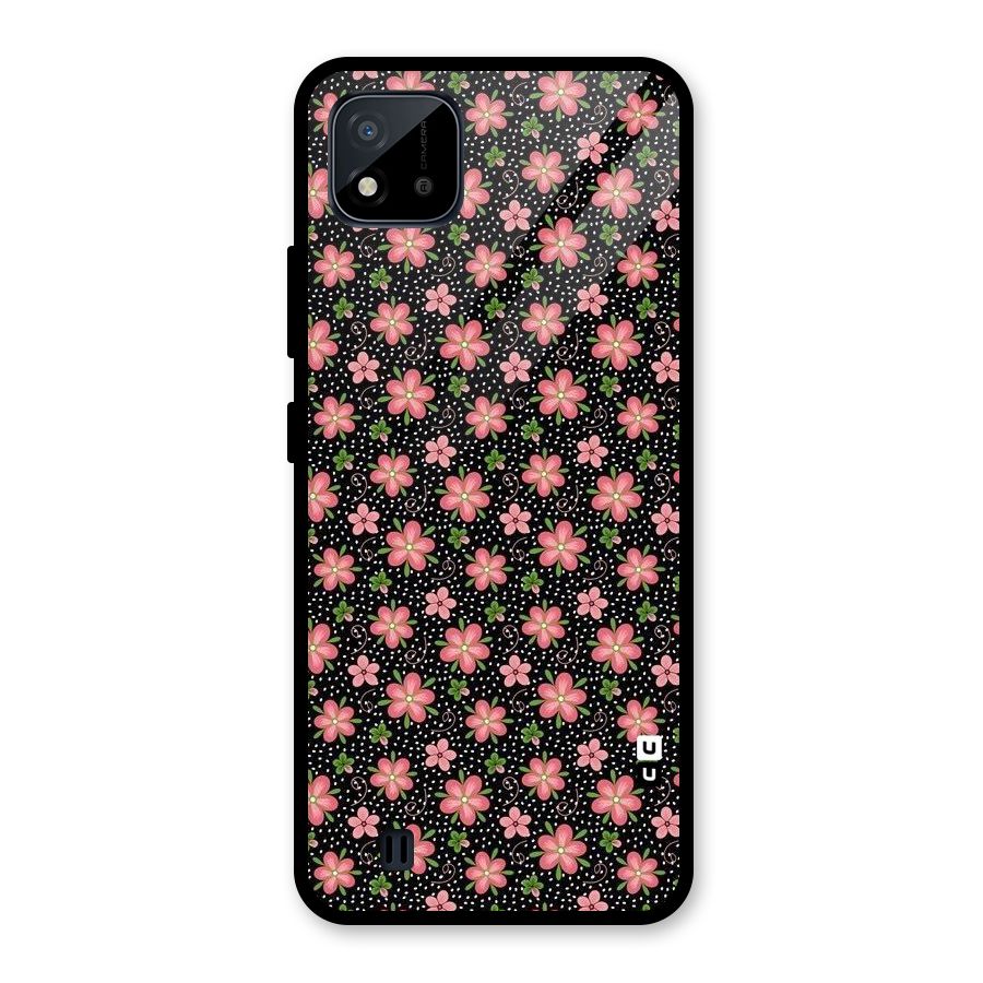 Cute Tiny Flowers Glass Back Case for Realme C11 2021