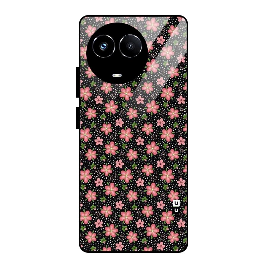 Cute Tiny Flowers Glass Back Case for Realme Narzo 60X