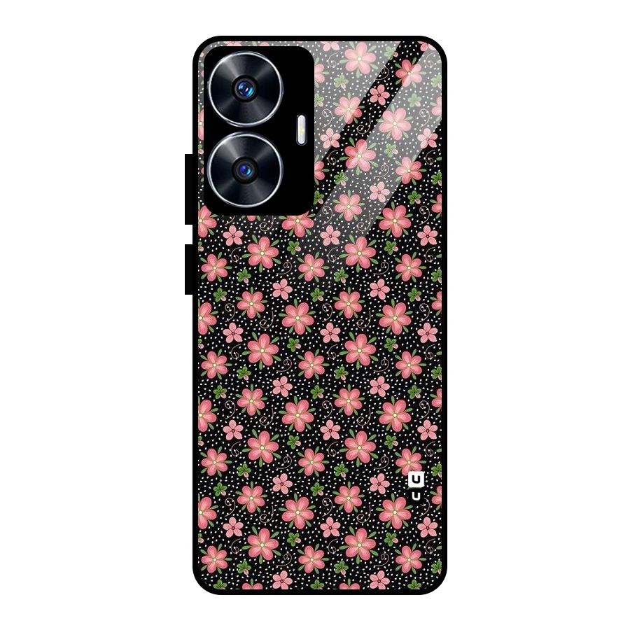 Cute Tiny Flowers Glass Back Case for Realme Narzo N55