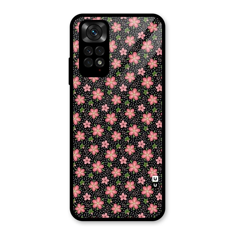 Cute Tiny Flowers Glass Back Case for Redmi Note 11S