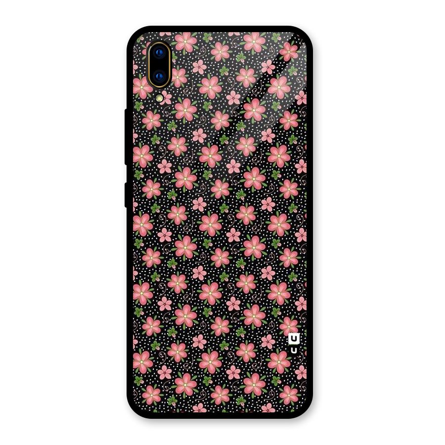Cute Tiny Flowers Glass Back Case for Vivo V11 Pro