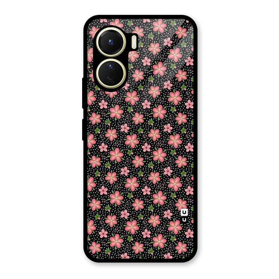 Cute Tiny Flowers Glass Back Case for Vivo Y56