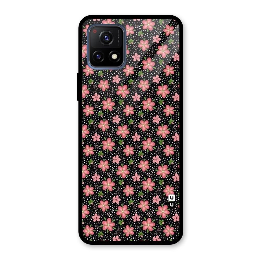 Cute Tiny Flowers Glass Back Case for Vivo Y72 5G