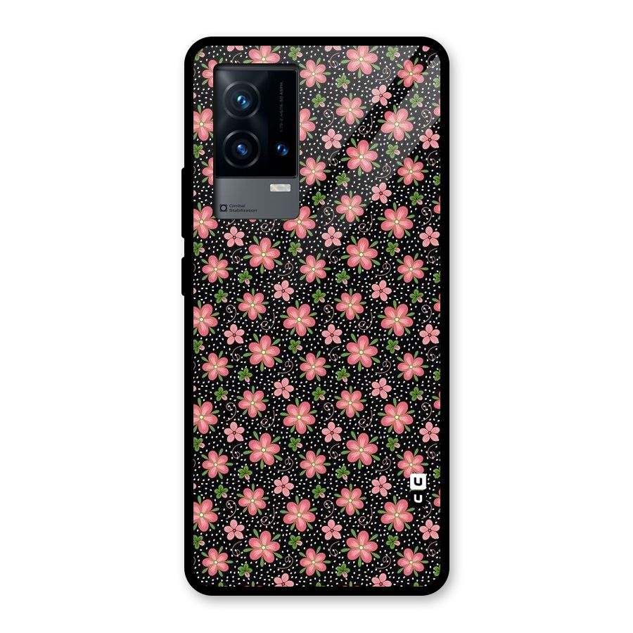 Cute Tiny Flowers Glass Back Case for iQOO 9 5G