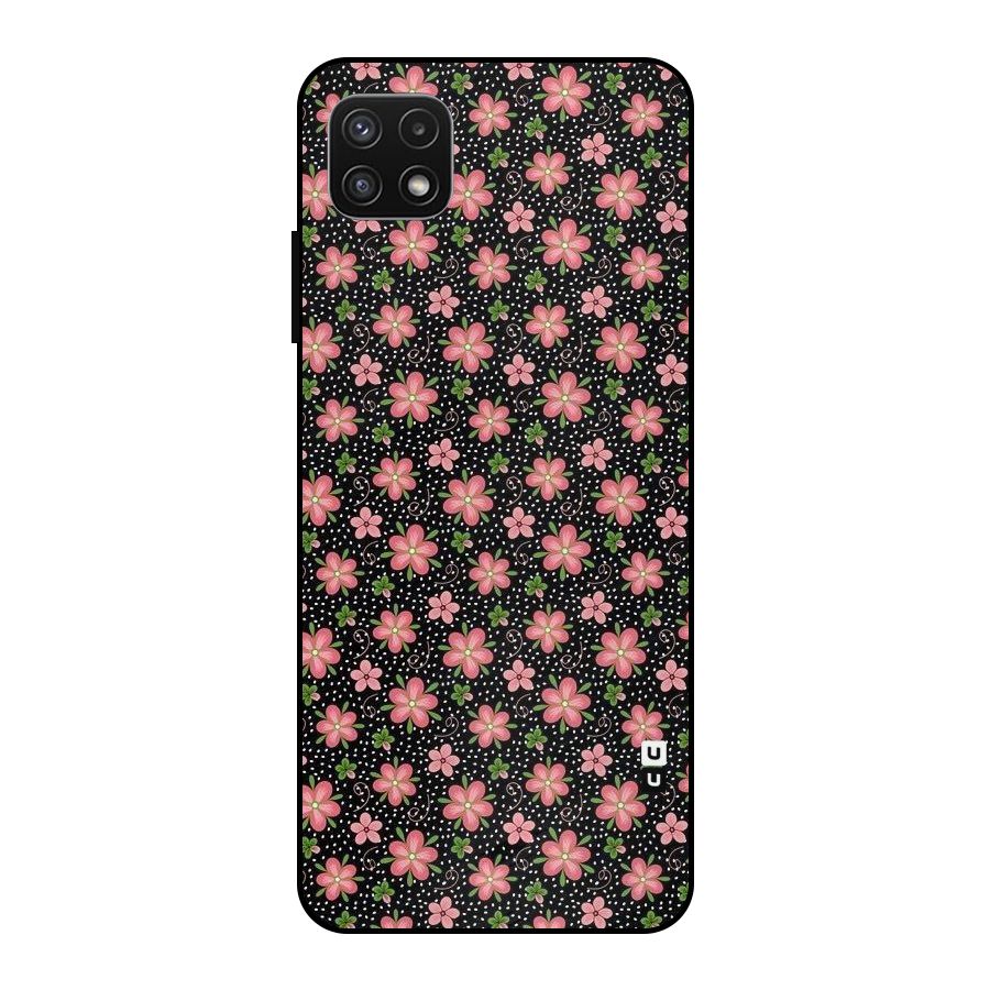 Cute Tiny Flowers Metal Back Case for Galaxy A22 5G
