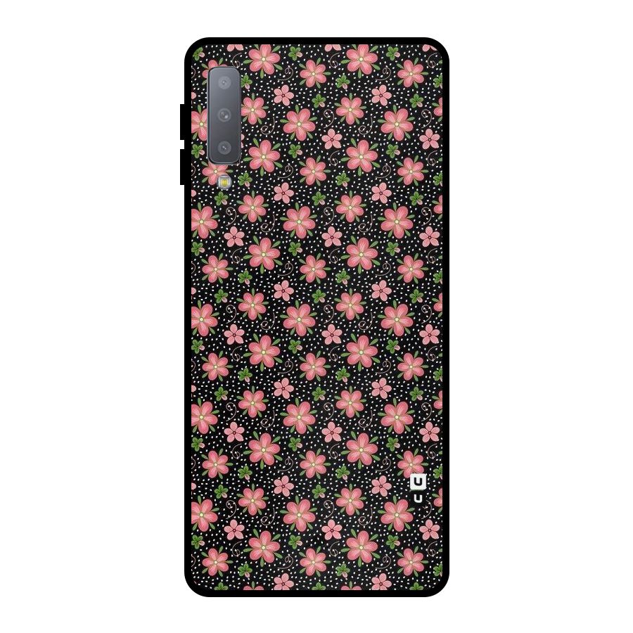 Cute Tiny Flowers Metal Back Case for Galaxy A7 (2018)