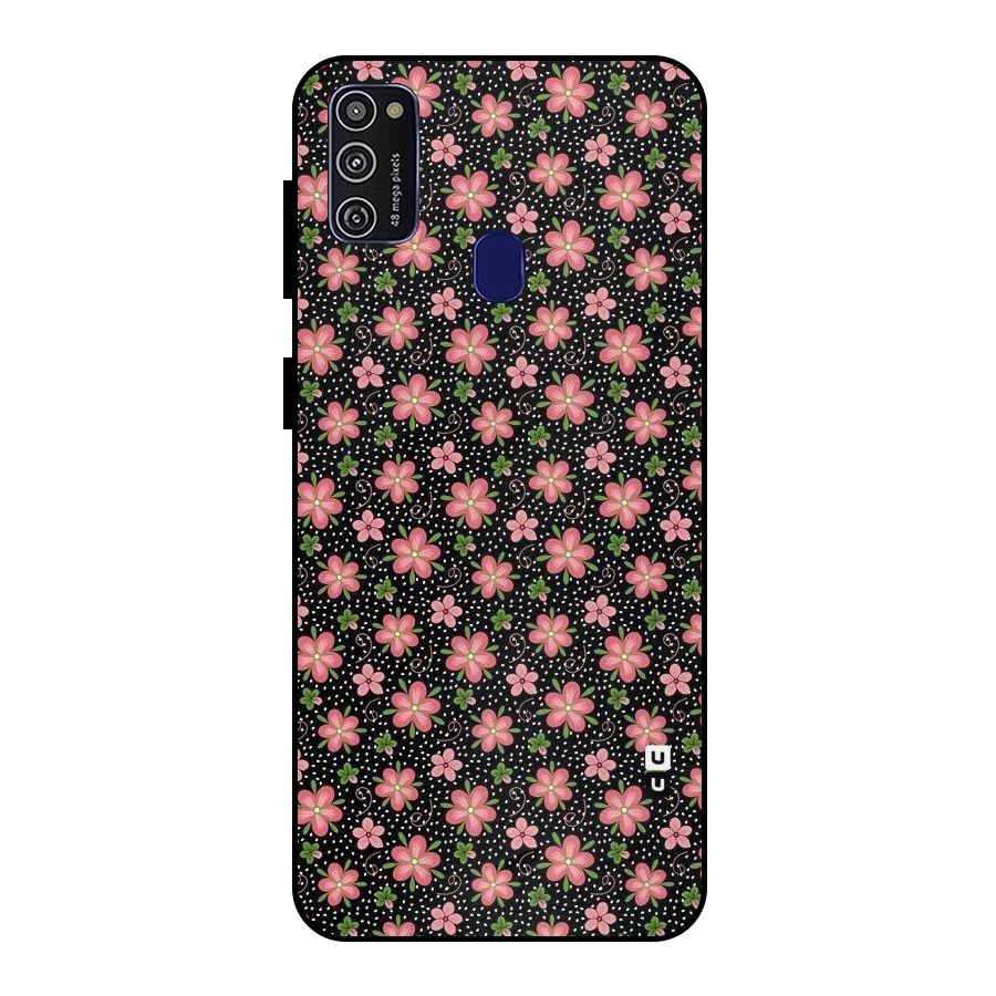 Cute Tiny Flowers Metal Back Case for Galaxy M21